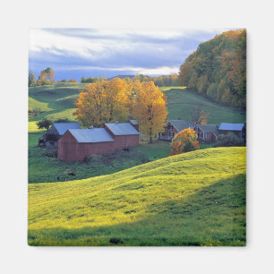 VS, Vermont, Jenne Farm. Rollende groene heuvels Magneet