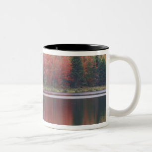 VS, Vermont, McAllister Lake, nabij Hazens Notch Tweekleurige Koffiemok