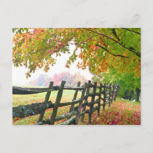 VS, Vermont. Omheining onder herfst. Briefkaart