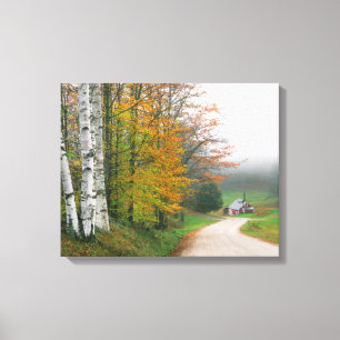 VS, Vermont. Suikerhuis Nabij De Stad South Canvas Afdruk