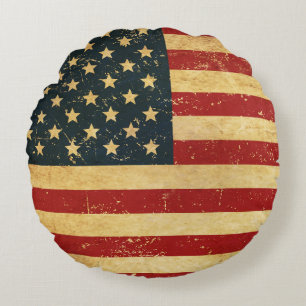 VS Vintage Grunge Vlag Rond Kussen