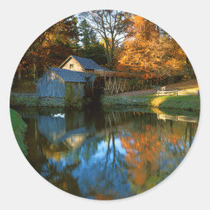 VS, Virginia, Blue Ridge Parkway, Mabry Mill Ronde Sticker