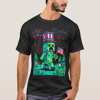 Vs Vlag 4e Juli Gamer Pixel Gaming Patriottisch T-shirt