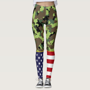 VS vlag Bright Militair Groene Camo Leggings