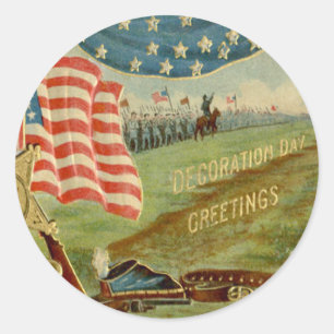 VS-vlag Burgeroorlog Unie-medaille Ronde Sticker