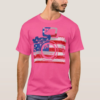 Vs Vlag Camera Vier Juli Fotograaf Retro C T-shirt