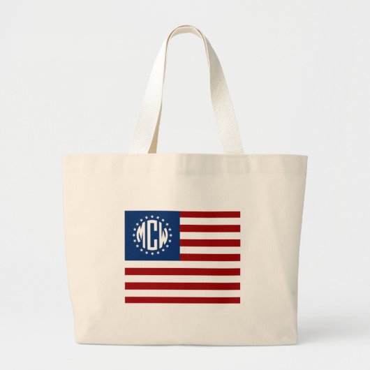 VS Vlag Cirkel Monogram W Sterren #2 Grote Tote Bag (Voorkant)