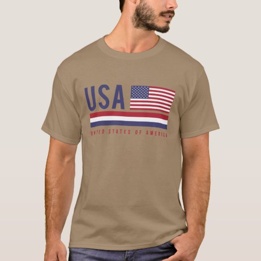 VS-vlag en ISO-code Alpha-3-ontwerp T-shirt (Voorkant)