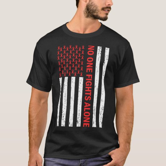 VS vlag geen lichaam vecht alleen maar rood lintje T-shirt (Voorkant)