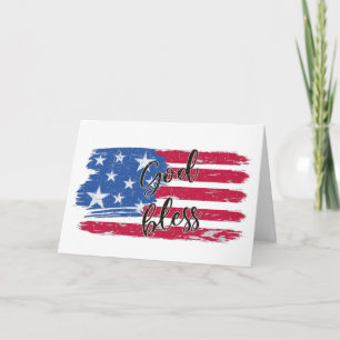 VS Vlag God Zegen Amerika Tekst Patriottisch Kaart
