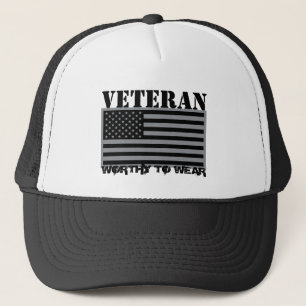 VS - vlag grijs - veteraan - Draag Trucker Pet