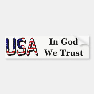 VS-vlag in God We vertrouwen op stkcn Bumpersticker