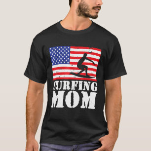 VS-vlag in nood Surfende moeder vrouwen Gif T-shirt