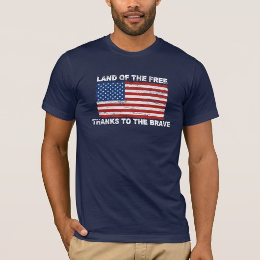 VS-vlag in verval, land van het vrije T-shirt (Voorkant)