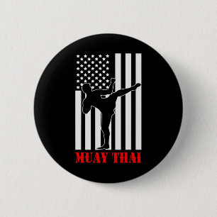 VS Vlag Kickboksen Vechtkunst Vechter Muay Thai  Ronde Button 5,7 Cm