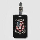 VS VLAG, LEEUWEN NIET SCHAPEN BAGAGELABEL (Voorkant (verticaal))