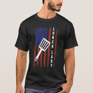 VS-vlag lunchdame terug naar school catering T-shirt