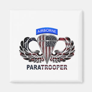 VS-vlag met luchtvleugels en paratroopers Magneet