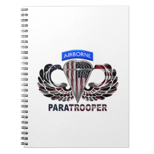 VS-vlag met luchtvleugels en paratroopers Notitieboek