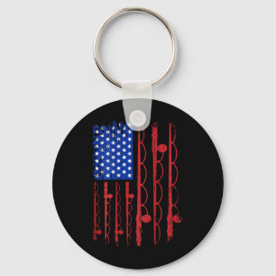 VS-vlag patriottische viscadeaus 4 juli ontwerp Sleutelhanger