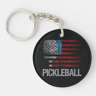 VS Vlag Pickleball Speler Paddleball Liefhebber Sleutelhanger