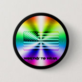VS-vlag regenboogschild - Draag Ronde Button 5,7 Cm (Voorkant)