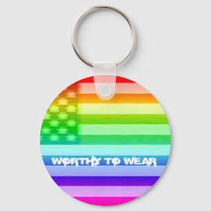 VS-vlag regenboogschild - Draag Sleutelhanger