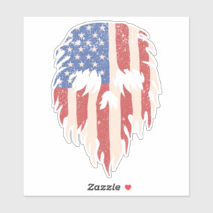 VS-vlag Schedel Baard Gedecoreerd Patriottisch D Sticker