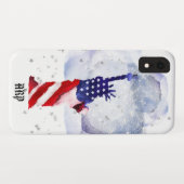 *~* VS vlag Silver Stars Clouds Statue of Liberty Case-Mate iPhone Case (Achterkant (horizontaal))