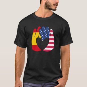 VS Vlag Spanje Vlag Vriendschap Broederschap Hande T-shirt