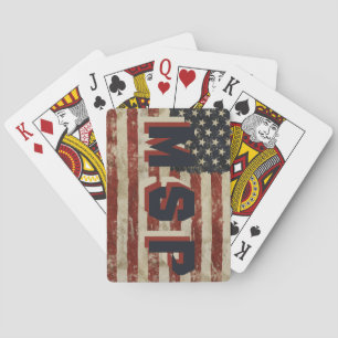  VS-vlagmonogram sterren Stripes patriottisch Pokerkaarten