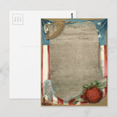 VS-vlagverklaring van onafhankelijkheid 1776 Briefkaart (Voorkant / Achterkant)