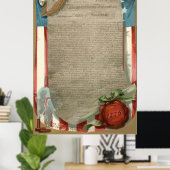 VS-vlagverklaring van onafhankelijkheid 1776 Poster (Thuiskantoor)