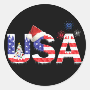 VS voor Kerstmis Ronde Sticker