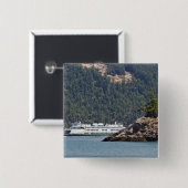 VS, WA. Washington State Ferries Vierkante Button 5,1 Cm (Voorkant /achterkant)