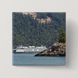 VS, WA. Washington State Ferries Vierkante Button 5,1 Cm