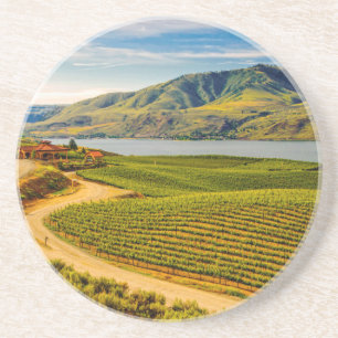 VS, Washington, Lake Chelan. Benson Vineyards Zandsteen Onderzetter