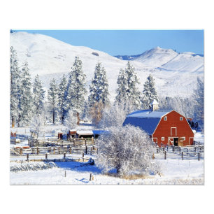 VS, Washington, Methow Valley, Schuren in Foto Afdruk