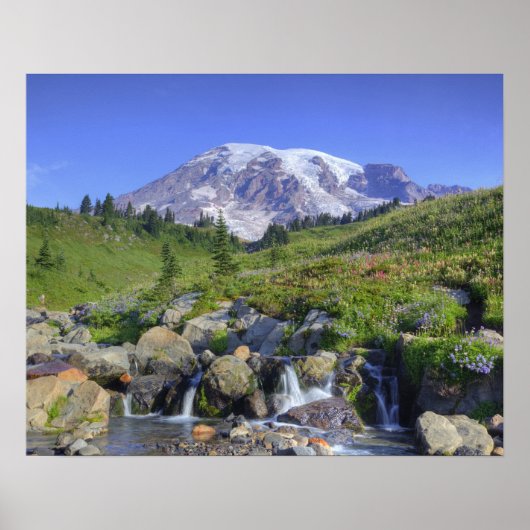 VS, Washington, Mt Rainier NP, Mt Rainier en 2 Poster (Voorkant)