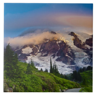 VS, Washington, Mt. Rainier. Ochtendzon Tegeltje