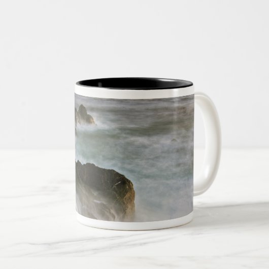 VS, Washington, San Juan-eilanden. Waves craves Tweekleurige Koffiemok (Voorkant rechts)