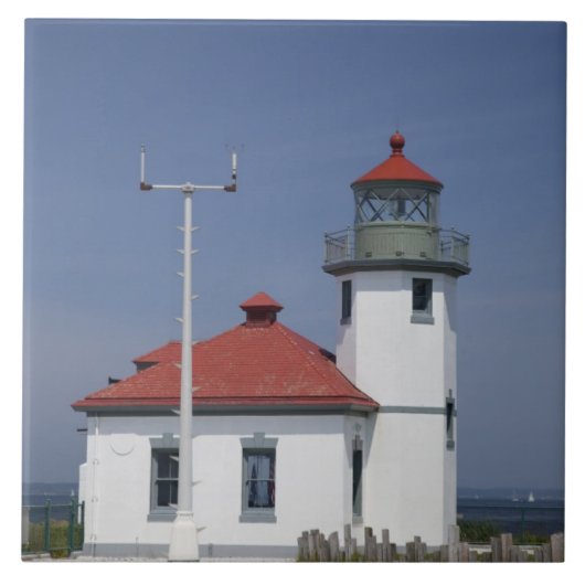 VS, Washington, Seattle, Alki Point Lighthouse, Tegeltje (Voorkant)
