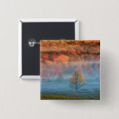 VS, West Virginia, Davis. Misty valley en Vierkante Button 5,1 Cm (Voorkant /achterkant)