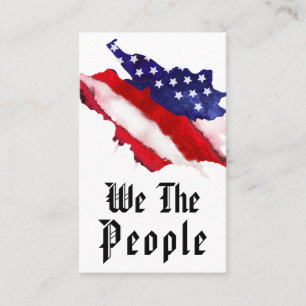 ** VS Wij het volk Waterverf Amerikaanse vlag Visitekaartje