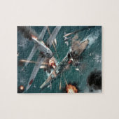 VS WWII-slagschip onder vuur Legpuzzel (Horizontaal)