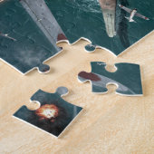 VS WWII-slagschip onder vuur Legpuzzel (Zijkant)