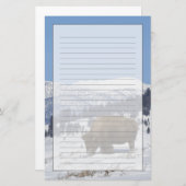 VS, WY, Yellowstone NP, American Bison Bison Briefpapier (Voorkant / Achterkant)