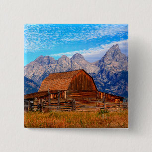 VS, Wyoming, Grand Teton National Park. Vierkante Button 5,1 Cm