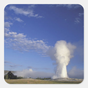 VS, Wyoming. Yellowstone National Park. Oud Vierkante Sticker