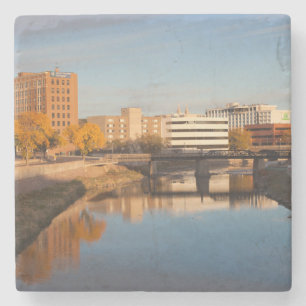 VS, Zuid Dakota, Sioux-Herfsten, City Skyline Stenen Onderzetter